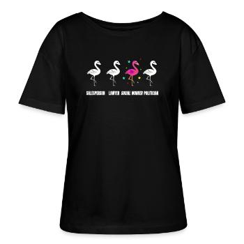 Sozialarbeiterin Geschenk soziale Berufe Flamingo - Stanley/Stella Relaxed Rundhals Frauen Bio-T-Shirt SERENA - Schwarz - Vorne - Anna (173cm)