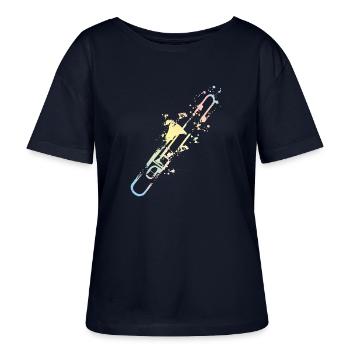 Splash trombone - Stanley/Stella SERENA Relaxed Women’s Organic Round Neck T-shirt - navy - Front - Anna (173cm)