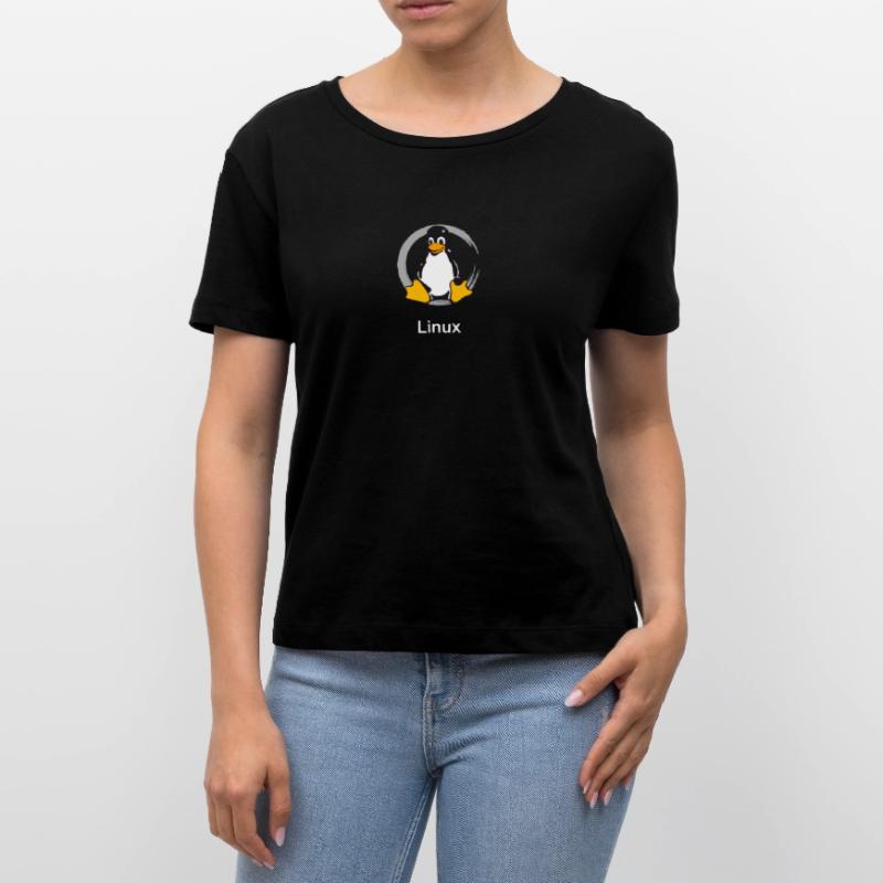 Pc computer Pinguin nerd geek Programmierer Admin Stanley/Stella Relaxed Rundhals Frauen Bio-T-Shirt SERENA