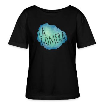 La Gomera - Stanley/Stella Relaxed Rundhals Frauen Bio-T-Shirt SERENA - Schwarz - Vorne - Anna (173cm)