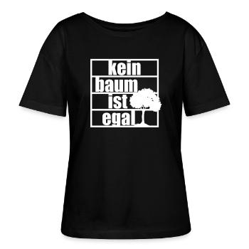 Kein Baum Ist Egal Klimaschutz Klimawandel Wald - Stanley/Stella Relaxed Rundhals Frauen Bio-T-Shirt SERENA - Schwarz - Vorne - Anna (173cm)