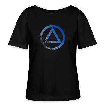 Anonymous alcoholic symbol logo AA NA anti alcohol - Stanley/Stella SERENA Relaxed Women’s Organic Round Neck T-shirt - black - Front - Anna (173cm)