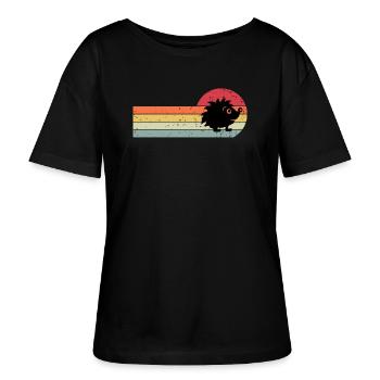 Igel - Stanley/Stella Relaxed Rundhals Frauen Bio-T-Shirt SERENA - Schwarz - Vorne - Anna (173cm)