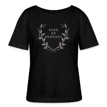 Head of Product | Productmanagement - Stanley/Stella Relaxed Rundhals Frauen Bio-T-Shirt SERENA - Schwarz - Vorne - Anna (173cm)
