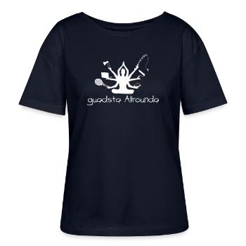 guadsta Allrounda - best all-rounder, dialect - Stanley/Stella SERENA Relaxed Women’s Organic Round Neck T-shirt - navy - Front - Anna (173cm)