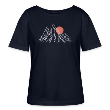 Crimson Peak Sunrise - Stanley/Stella SERENA Relaxed Women’s Organic Round Neck T-shirt - navy - Front - Anna (173cm)