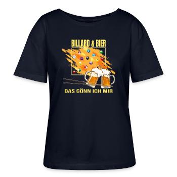 Billard & Bier - Das gönn ich mir - Stanley/Stella Relaxed Rundhals Frauen Bio-T-Shirt SERENA - Navy - Vorne - Anna (173cm)