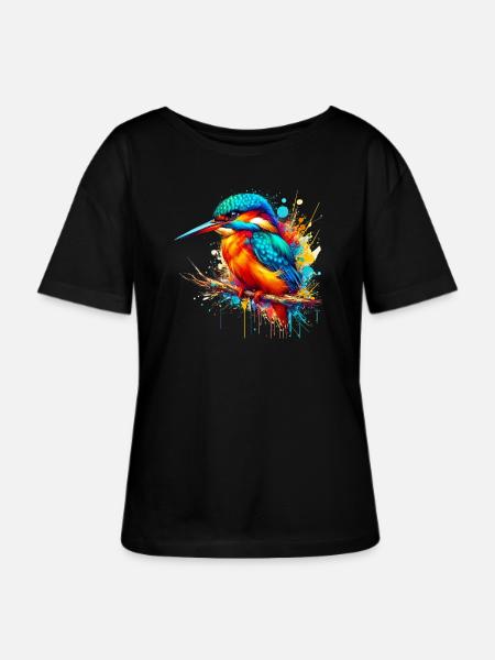 Eisvogel - Stanley/Stella Relaxed Rundhals Frauen Bio-T-Shirt SERENA - Schwarz