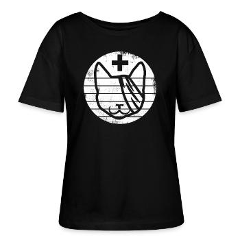 Erste Hilfe für Katzen - Stanley/Stella Relaxed Rundhals Frauen Bio-T-Shirt SERENA - Schwarz - Vorne - Anna (173cm)