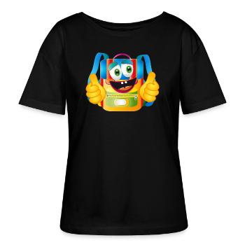Lustiger Comic-Schulranzen mit Daumen hoch - Stanley/Stella Relaxed Rundhals Frauen Bio-T-Shirt SERENA - Schwarz - Vorne - Anna (173cm)