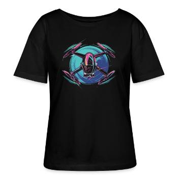 Dynamic Drone - Stanley/Stella SERENA Relaxed Women’s Organic Round Neck T-shirt - black - Front - Anna (173cm)