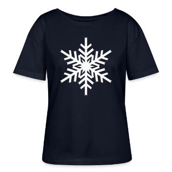 Geometric Snowflake - Stanley/Stella SERENA Relaxed Women’s Organic Round Neck T-shirt - navy - Front - Anna (173cm)