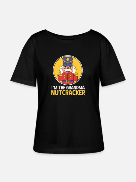 Weihnachten Nussknacker Oma Großmutter Omi - Stanley/Stella Relaxed Rundhals Frauen Bio-T-Shirt SERENA - Schwarz