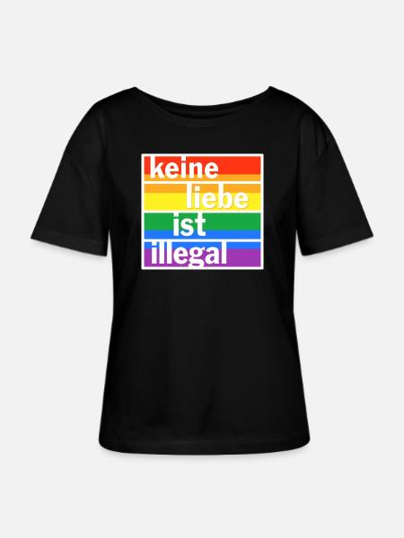 Keine Liebe ist illegal - Stanley/Stella Relaxed Rundhals Frauen Bio-T-Shirt SERENA - Schwarz