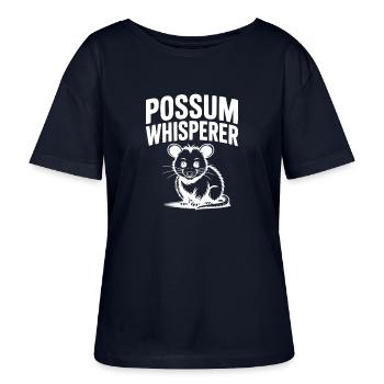Opossum-Flüsterer - Stanley/Stella Relaxed Rundhals Frauen Bio-T-Shirt SERENA - Navy - Vorne - Anna (173cm)