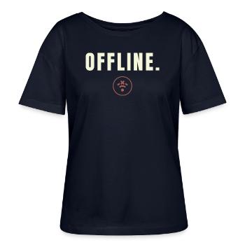HORS-LIGNE. Design Minimaliste Digital Detox Success Design - T-shirt bio à col rond SERENA Stanley/Stella Femme - marine - Devant - Anna (173cm)