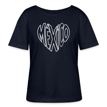 Mexiko Perspektiv Schriftzug - Stanley/Stella Relaxed Rundhals Frauen Bio-T-Shirt SERENA - Navy - Vorne - Anna (173cm)