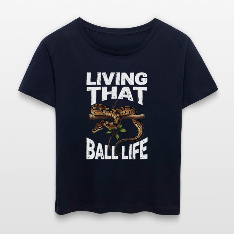 Königspython Schlangen Liebhaber Terrarium Python Stanley/Stella Relaxed Rundhals Frauen Bio-T-Shirt SERENA