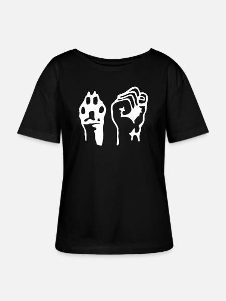 Pfote und Faust - Stanley/Stella Relaxed Rundhals Frauen Bio-T-Shirt SERENA - Schwarz