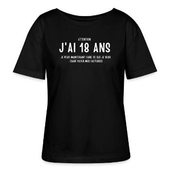 anniversaire 18 ans humour - T-shirt bio à col rond SERENA Stanley/Stella Femme - noir - Devant - Anna (173cm)