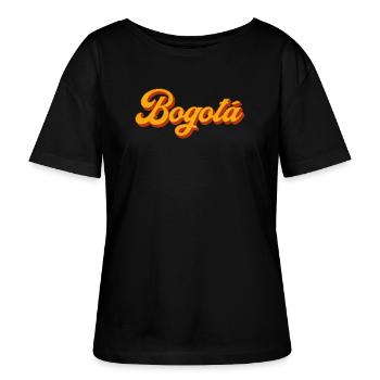 Lettrage rétro Bogota - T-shirt bio à col rond SERENA Stanley/Stella Femme - noir - Devant - Anna (173cm)