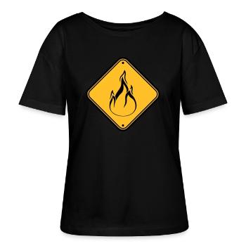 note bouclier mise en garde mise en garde mise en garde risque feu - T-shirt bio à col rond SERENA Stanley/Stella Femme - noir - Devant - Anna (173cm)