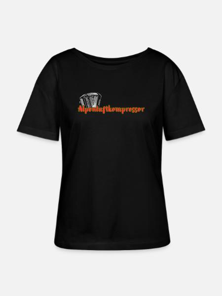 Alpenluftkompressor_2 - Stanley/Stella Relaxed Rundhals Frauen Bio-T-Shirt SERENA - Schwarz