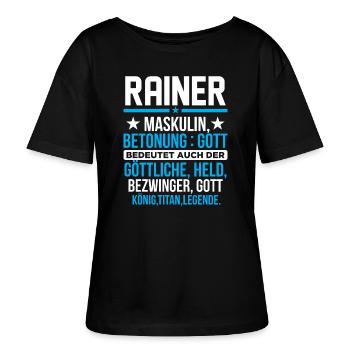 RAINER - Titan - Stanley/Stella Relaxed Rundhals Frauen Bio-T-Shirt SERENA - Schwarz - Vorne - Anna (173cm)