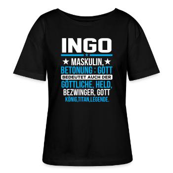 INGO - Titan - Stanley/Stella Relaxed Rundhals Frauen Bio-T-Shirt SERENA - Schwarz - Vorne - Anna (173cm)