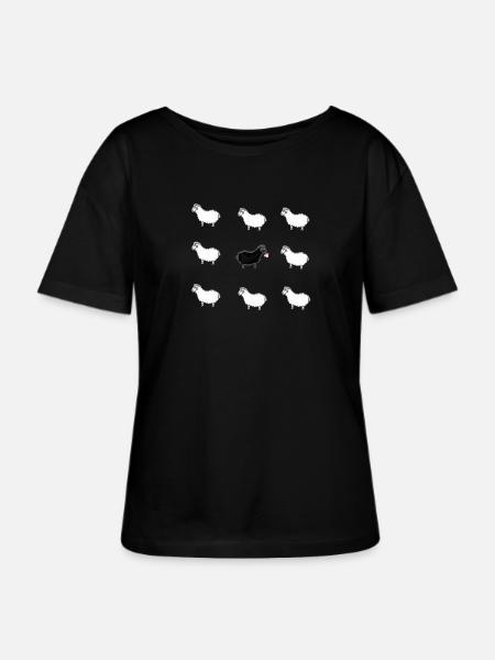 Das Schwarze Schaf. - Stanley/Stella Relaxed Rundhals Frauen Bio-T-Shirt SERENA - Schwarz