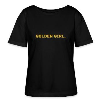 Millionaire. X GOLDEN GIRL. - Stanley/Stella Relaxed Rundhals Frauen Bio-T-Shirt SERENA - Schwarz - Vorne - Anna (173cm)