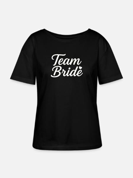 Team Bride - Team Braut - Stanley/Stella Relaxed Rundhals Frauen Bio-T-Shirt SERENA - Schwarz