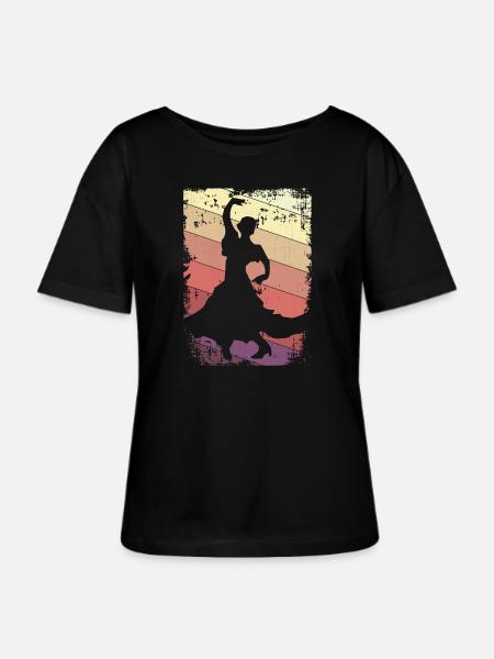 Flamenco Tanzen - Stanley/Stella Relaxed Rundhals Frauen Bio-T-Shirt SERENA - Schwarz