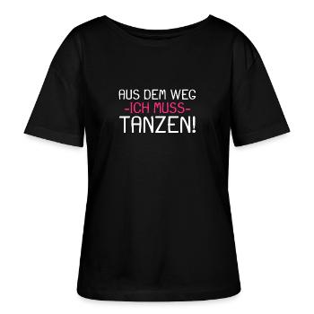 Aus dem Weg ich muss tanzen - Stanley/Stella Relaxed Rundhals Frauen Bio-T-Shirt SERENA - Schwarz - Vorne - Anna (173cm)