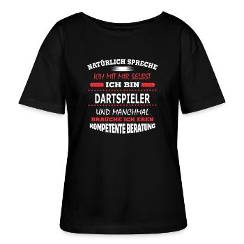DARTSPIELER - Stanley/Stella Relaxed Rundhals Frauen Bio-T-Shirt SERENA - Schwarz - Vorne - Anna (173cm)