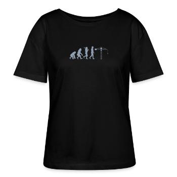 Crane operator Evolution - Stanley/Stella SERENA Relaxed Women’s Organic Round Neck T-shirt - black - Front - Anna (173cm)
