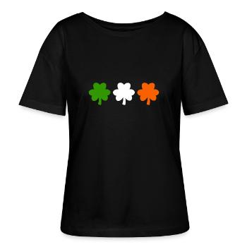 Drapeau de l’Irlande Trèfle - T-shirt bio à col rond SERENA Stanley/Stella Femme - noir - Devant - Anna (173cm)