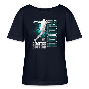 2001 Fußball Limited Edition Geburtstag - Stanley/Stella Relaxed Rundhals Frauen Bio-T-Shirt SERENA - Navy - Vorne - Anna (173cm)