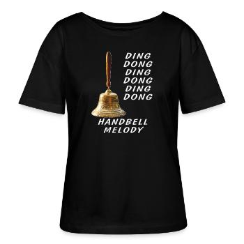 DING DONG HANDBELL MELODY - Stanley/Stella Relaxed Rundhals Frauen Bio-T-Shirt SERENA - Schwarz - Vorne - Anna (173cm)