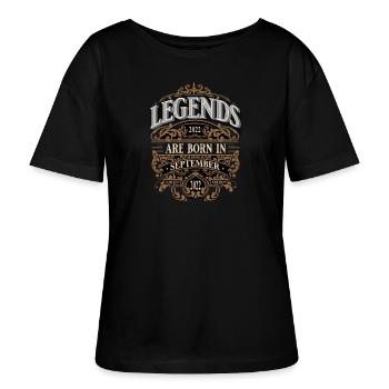 2022 September Geboren Geburtstag Geburtsjahr - Stanley/Stella Relaxed Rundhals Frauen Bio-T-Shirt SERENA - Schwarz - Vorne - Anna (173cm)