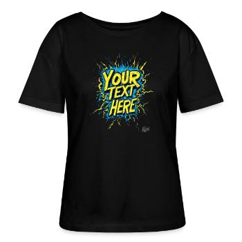 Dein Text Dein Style: Gestalte dein eigenes Design - Stanley/Stella Relaxed Rundhals Frauen Bio-T-Shirt SERENA - Schwarz - Vorne - Anna (173cm)