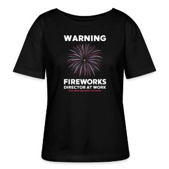 Pyrotechniker Feuerwerk Pyrotechnik - Stanley/Stella Relaxed Rundhals Frauen Bio-T-Shirt SERENA - Schwarz - Vorne - Anna (173cm)