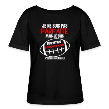 Supportrice Toulouse Parfait Rugby - T-shirt bio à col rond SERENA Stanley/Stella Femme - noir - Devant - Anna (173cm)