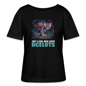 Ocelots Ocelot - Stanley/Stella SERENA Relaxed Women’s Organic Round Neck T-shirt - black - Front - Anna (173cm)