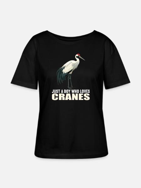 Kraniche Kranich - Stanley/Stella Relaxed Rundhals Frauen Bio-T-Shirt SERENA - Schwarz