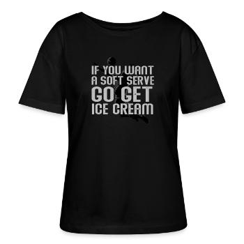 Wenn Sie ein Softeis wollen, holen Sie sich Eis - Stanley/Stella Relaxed Rundhals Frauen Bio-T-Shirt SERENA - Schwarz - Vorne - Anna (173cm)