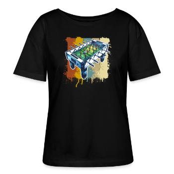 Tischkicker Tischfußball - Stanley/Stella Relaxed Rundhals Frauen Bio-T-Shirt SERENA - Schwarz - Vorne - Anna (173cm)
