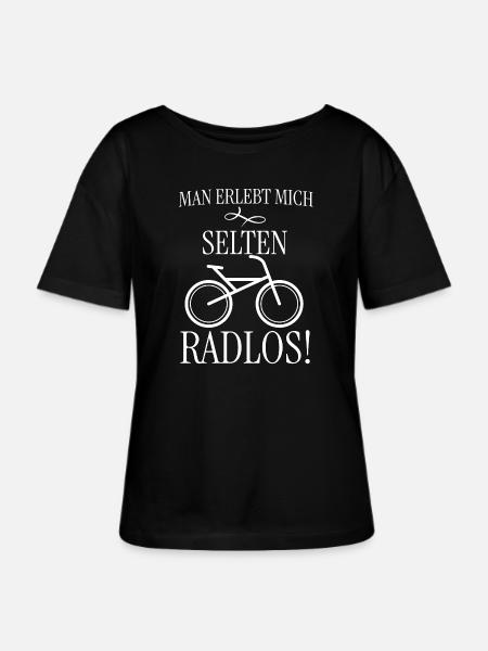 Fahrrad Radlos - Stanley/Stella Relaxed Rundhals Frauen Bio-T-Shirt SERENA - Schwarz