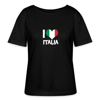 Italie - T-shirt bio à col rond SERENA Stanley/Stella Femme - noir - Devant - Anna (173cm)