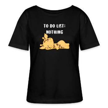 Girafe - Girafes - Girafe fan - Lazy - T-shirt bio à col rond SERENA Stanley/Stella Femme - noir - Devant - Anna (173cm)